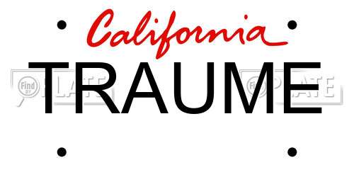 TRAUME California License Plate