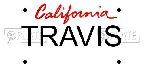 TRAVIS California License Plate