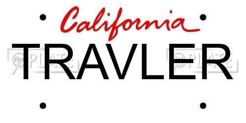 TRAVLER California License Plate
