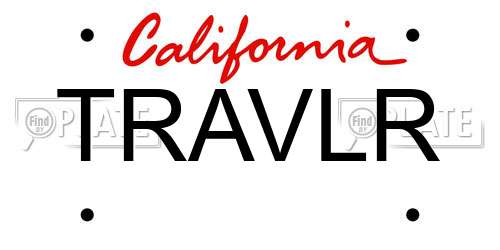 TRAVLR California License Plate