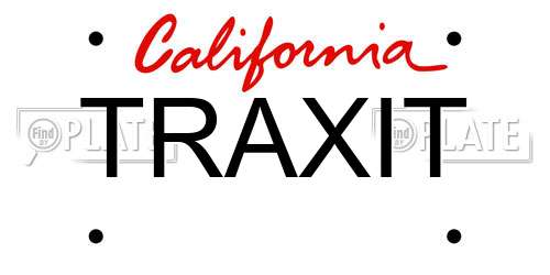 TRAXIT California License Plate