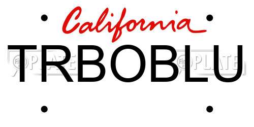 TRBOBLU California License Plate