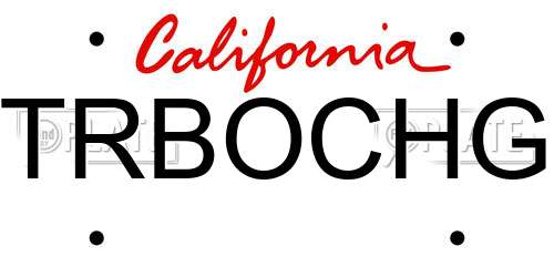 TRBOCHG California License Plate