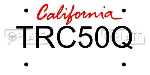 TRC50Q California License Plate