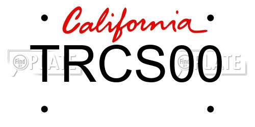 TRCS00 California License Plate