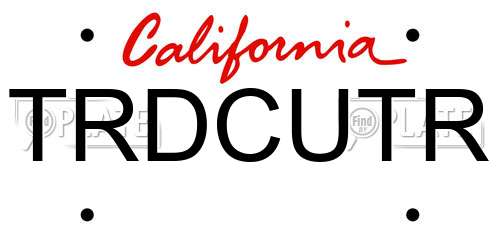TRDCUTR California License Plate