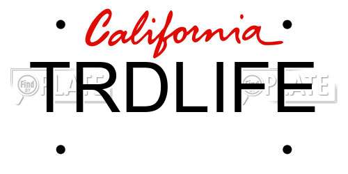 TRDLIFE California License Plate