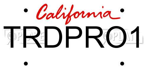 TRDPRO1 California License Plate