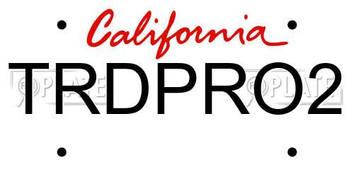 TRDPRO2 California License Plate