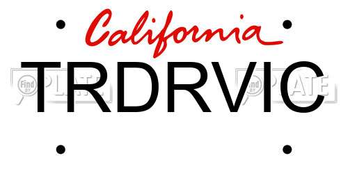 TRDRVIC California License Plate