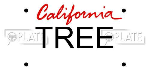 TREE California License Plate