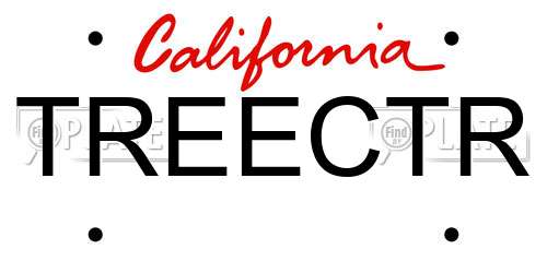 TREECTR California License Plate