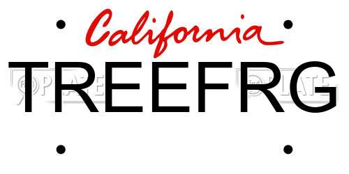 TREEFRG California License Plate