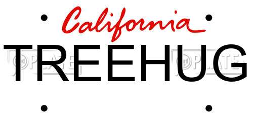 TREEHUG California License Plate