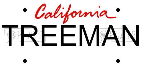 TREEMAN California License Plate