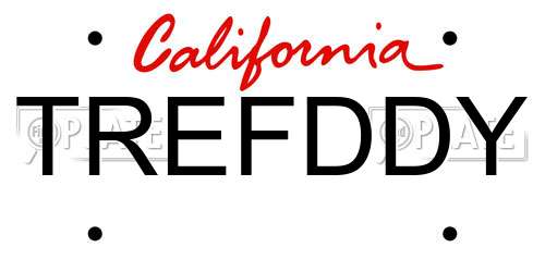 TREFDDY California License Plate