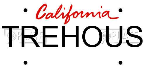 TREHOUS California License Plate