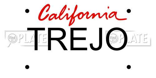 TREJO California License Plate