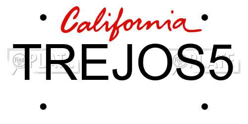 TREJOS5 California License Plate