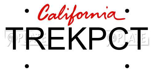 TREKPCT California License Plate