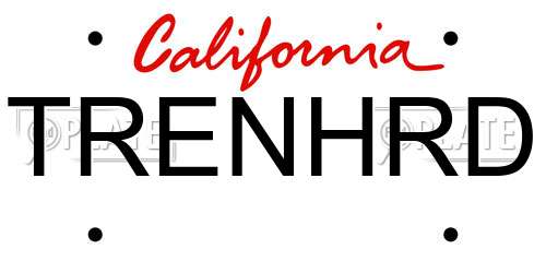 TRENHRD California License Plate