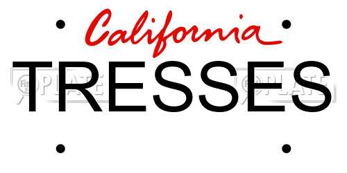 TRESSES California License Plate