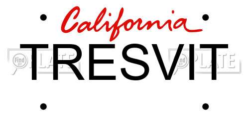 TRESVIT California License Plate
