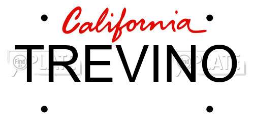 TREVINO California License Plate
