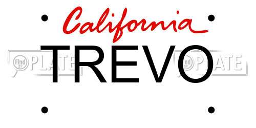 TREVO California License Plate