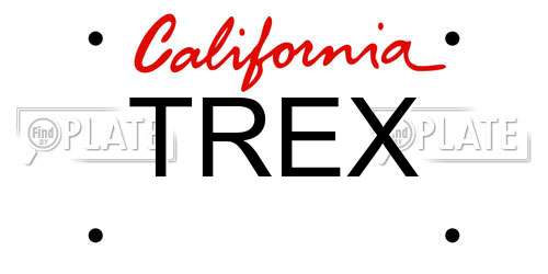 TREX California License Plate