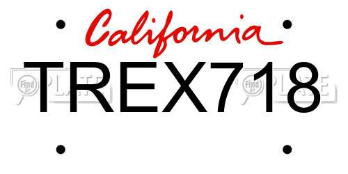 TREX718 California License Plate