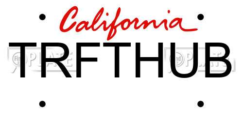 TRFTHUB California License Plate