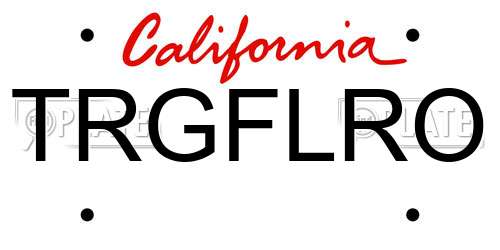 TRGFLRO California License Plate