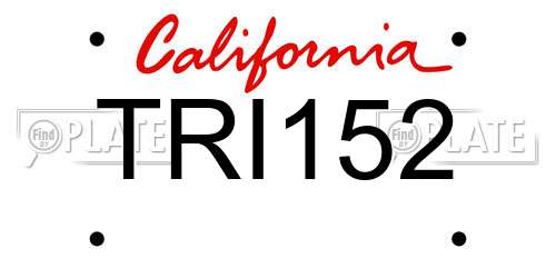 TRI152 California License Plate