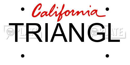 TRIANGL California License Plate