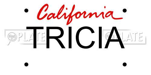 TRICIA California License Plate