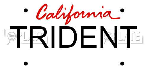 TRIDENT California License Plate