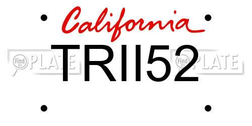 TRII52 California License Plate