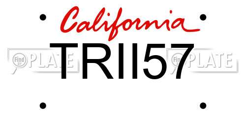 TRII57 California License Plate