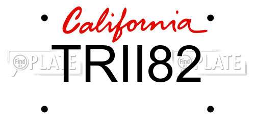 TRII82 California License Plate