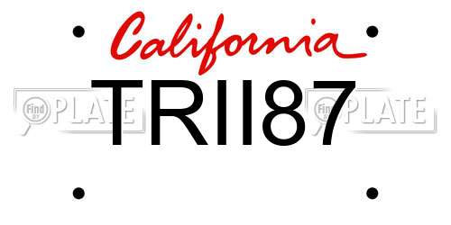 TRII87 California License Plate