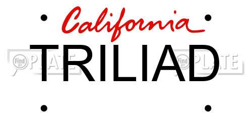 TRILIAD California License Plate