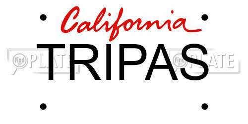 TRIPAS California License Plate