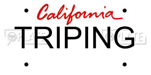 TRIPING California License Plate