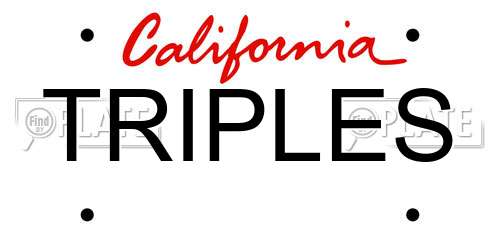 TRIPLES California License Plate