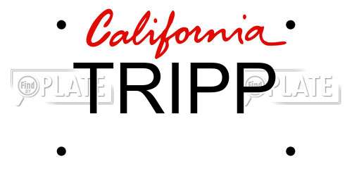 TRIPP California License Plate