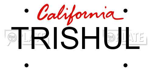 TRISHUL California License Plate