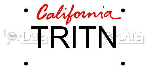 TRITN California License Plate