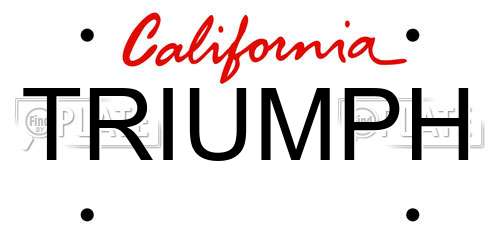 TRIUMPH California License Plate