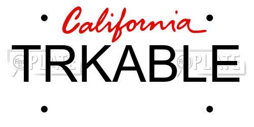 TRKABLE California License Plate